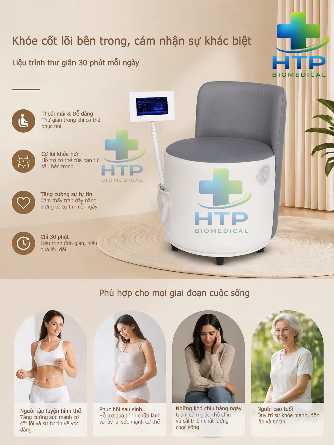 Ghế tập cơ sàn chậu HMC1S Ghế tập cơ sàn chậu HMC1S